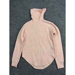 Kuhl Sweater Womens XS Pink Waffle Knit Turtleneck Raglan Long Sleeve Pullover